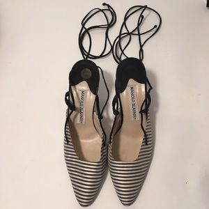 Manolo Blahnik Tie Up Heels Size 7